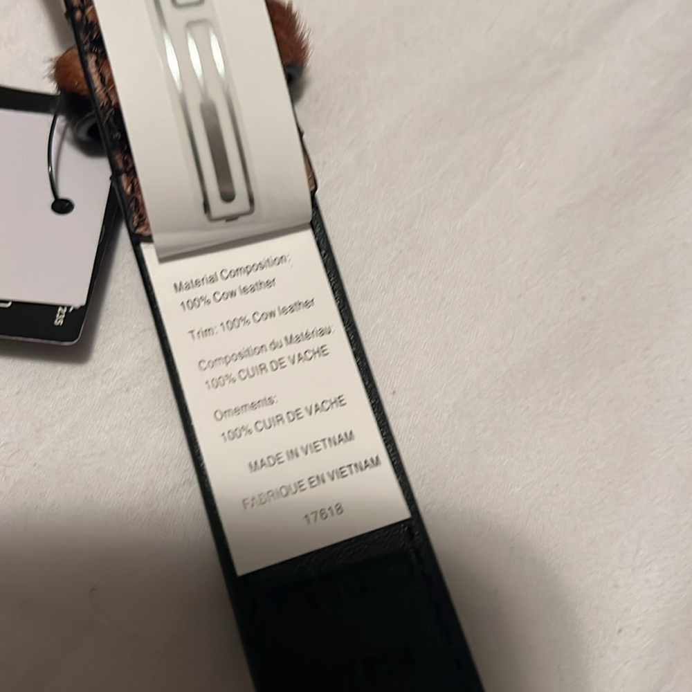 Lauren Ralph Lauren women's belt. Real fur collar Dyed shearling lamb. 100% lea. - Picture 11 of 13